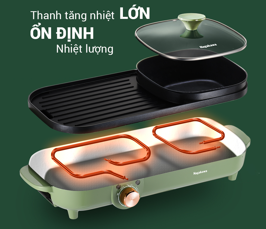 Bếp lẩu nướng điện đa năng Nagakawa NAG3104