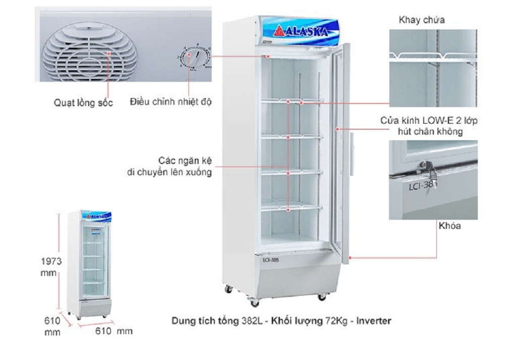 Tủ mát Alaska 385 lít LCI-385