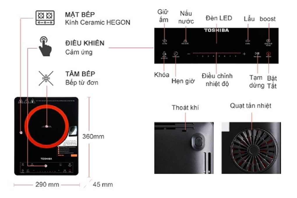 Bếp điện từ Toshiba IC-20S2PV