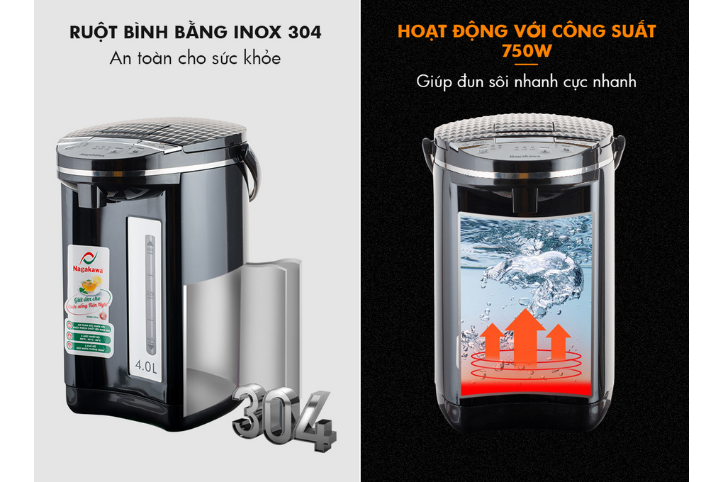 Bình thủy điện Nagakawa 4 lít NAG0404