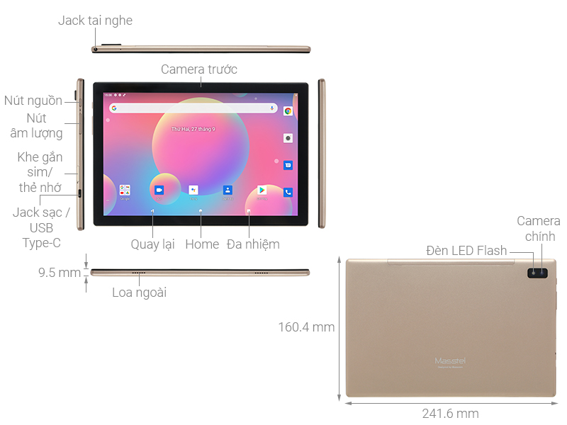 Máy tính bảng Masstel Tab 10.1" 