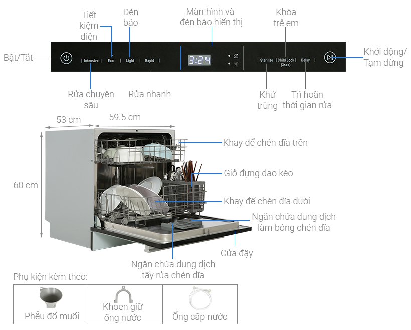 Máy rửa chén mini Galanz W8A2Q1-0E1(W) 