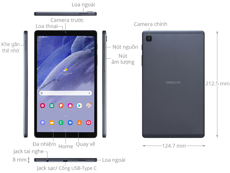 Máy tính bảng Samsung Galaxy Tab A7 Lite