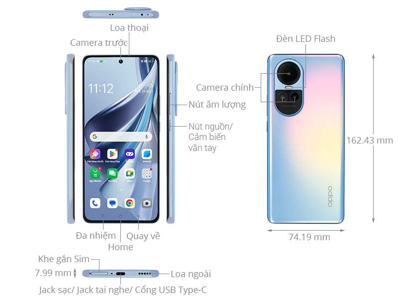 Điện thoại OPPO Reno10 5G 128GB