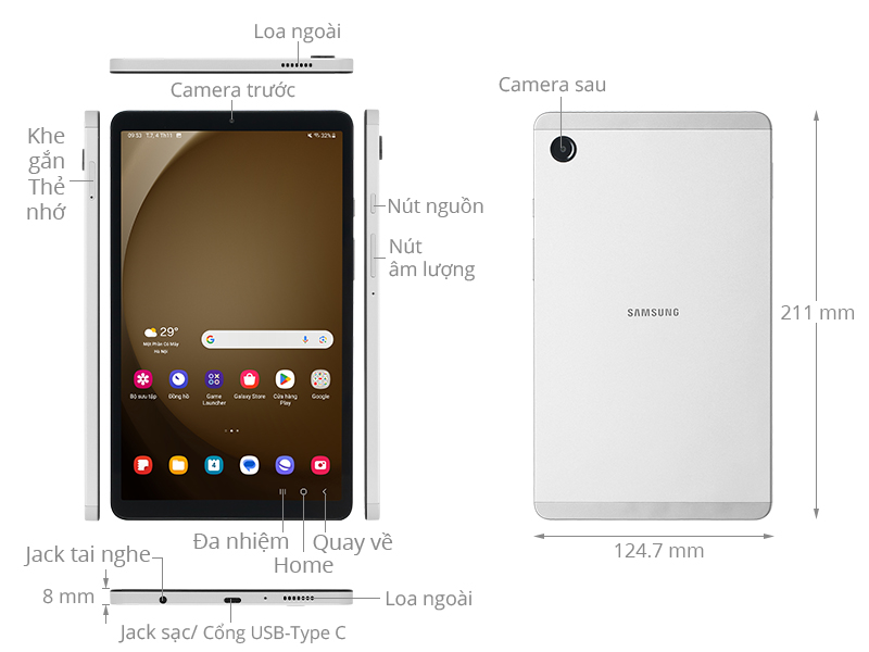 Máy tính bảng Samsung Galaxy Tab A9 WiFi