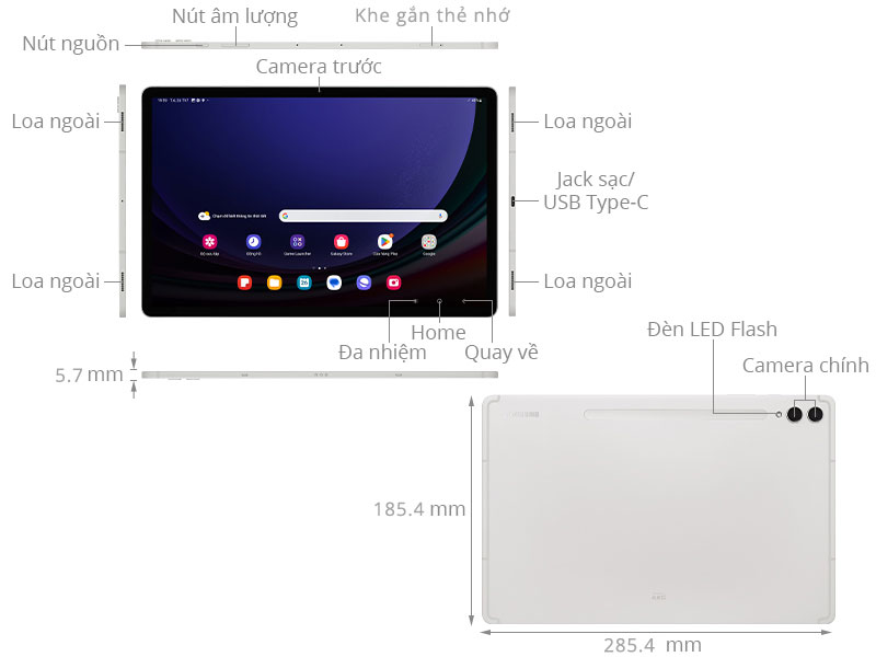 Máy tính bảng Samsung Galaxy Tab S9+ WiFi 256GB